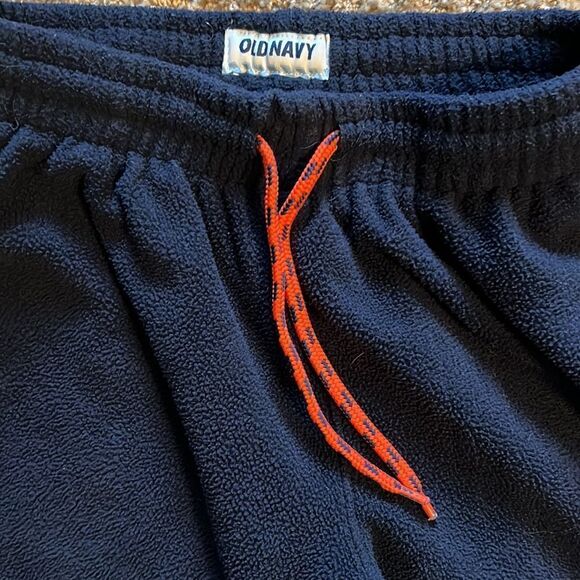 Old Navy Youth Boys 8 Medium Navy Fleece Sweatpants with Orange Pockets - Picture 3 of 7